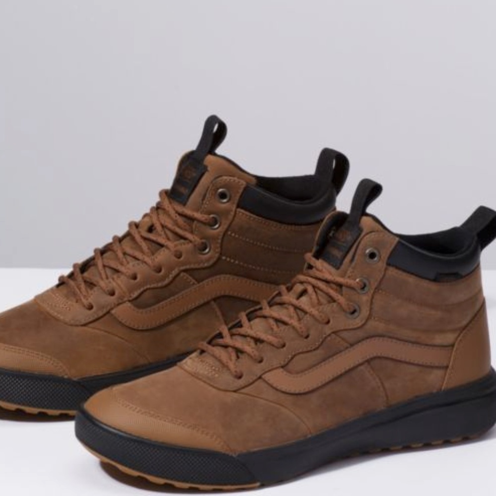 Vans Brown and Black High-Top Sneakers